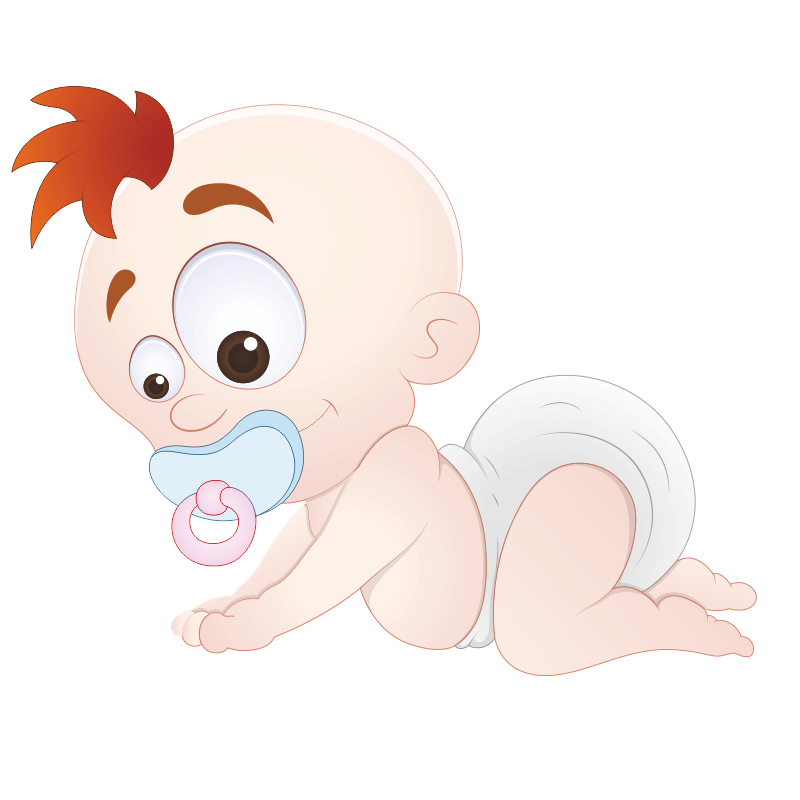 Смешной младенец с глазами разного размера